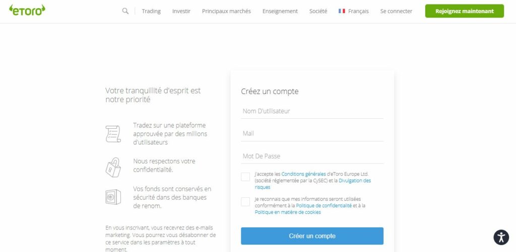 Inscription etoro